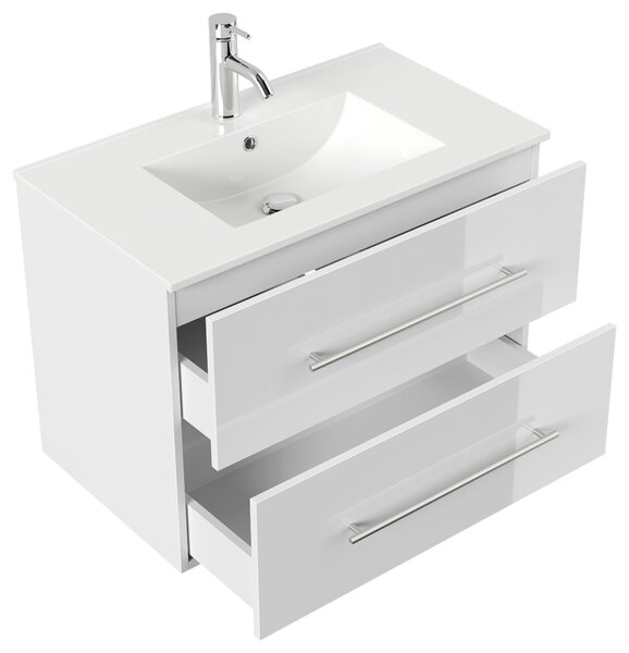 SKRINKA S UMÝVADLOM, biela s vysokým leskom, biela s vysokým leskom, 81 cm MID.YOU - Kúpeľňové skrinky, Online Only
