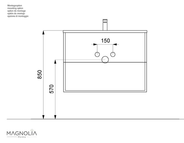 SKRINKA S UMÝVADLOM, biela s vysokým leskom, biela s vysokým leskom, 81 cm MID.YOU - Kúpeľňové skrinky, Online Only