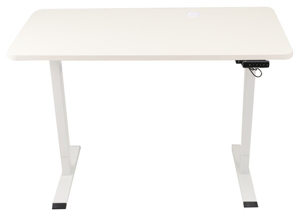 Výškovo nastaviteľný elektrický stôl BestBerg BBAT-12WW / rozmer 120x60 cm / výška 70-114 cm / biely