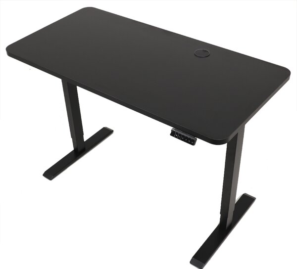 Výškovo nastaviteľný elektrický stôl BestBerg BBAT-12BB / rozmer 120x60 cm / výška 70-114 cm / čierny