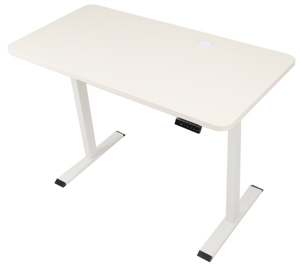 Výškovo nastaviteľný elektrický stôl BestBerg BBAT-12WW / rozmer 120x60 cm / výška 70-114 cm / biely