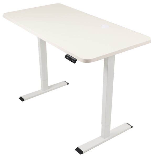 Výškovo nastaviteľný elektrický stôl BestBerg BBAT-12WW / rozmer 120x60 cm / výška 70-114 cm / biely