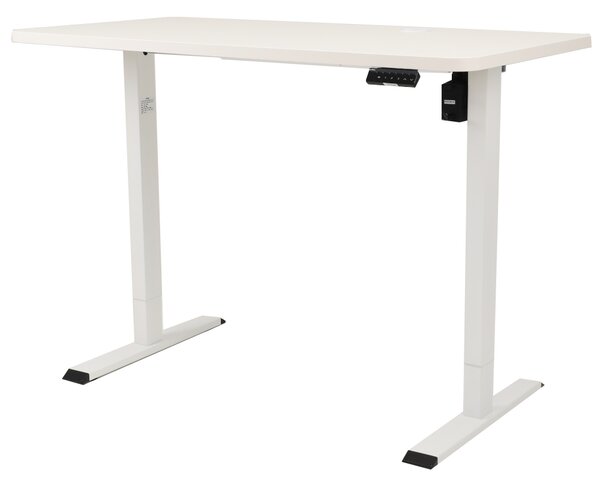 Výškovo nastaviteľný elektrický stôl BestBerg BBAT-12WW / rozmer 120x60 cm / výška 70-114 cm / biely