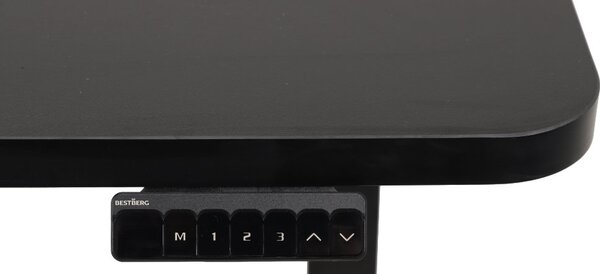 Výškovo nastaviteľný elektrický stôl BestBerg BBAT-12BB / rozmer 120x60 cm / výška 70-114 cm / čierny