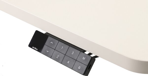 Výškovo nastaviteľný elektrický stôl BestBerg BBAT-16WW / rozmer 160x80 cm / výška 70-114 cm / biely
