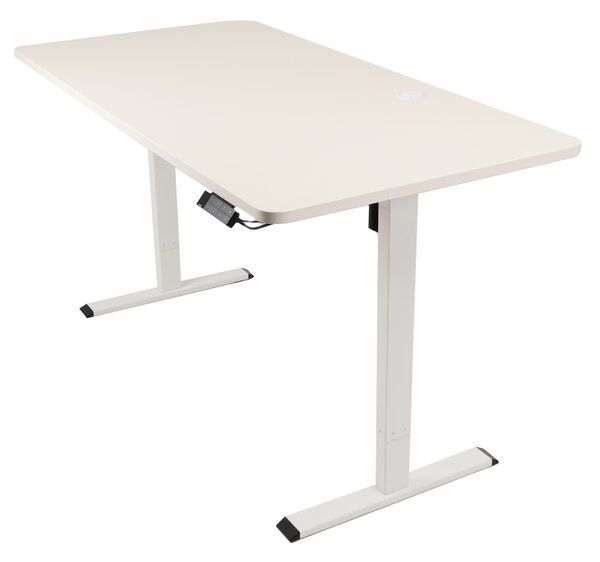 Výškovo nastaviteľný elektrický stôl BestBerg BBAT-16WW / rozmer 160x80 cm / výška 70-114 cm / biely