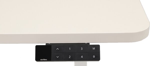 Výškovo nastaviteľný elektrický stôl BestBerg BBAT-16WW / rozmer 160x80 cm / výška 70-114 cm / biely