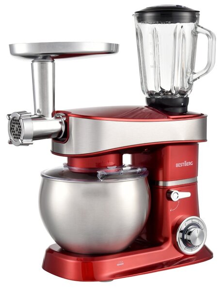Multifunkčný kuchynský robot BestBerg BBR-2000R / 2000 W / 6 l / 6 rýchlostí / červená