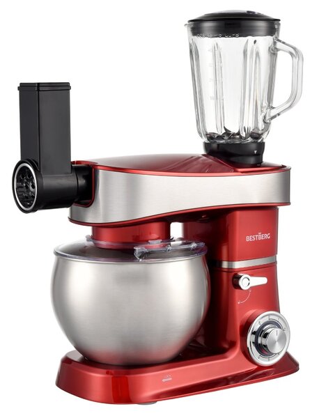 Multifunkčný kuchynský robot BestBerg BBR-2000R / 2000 W / 6 l / 6 rýchlostí / červená
