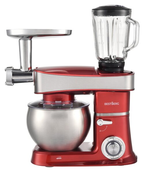 Multifunkčný kuchynský robot BestBerg BBR-2000R / 2000 W / 6 l / 6 rýchlostí / červená