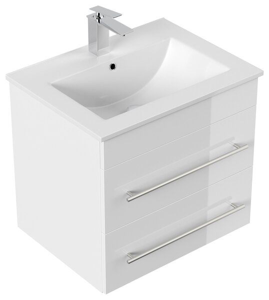 SKRINKA S UMÝVADLOM, biela s vysokým leskom, biela s vysokým leskom, 61,5 cm MID.YOU - Kúpeľňové skrinky, Online Only