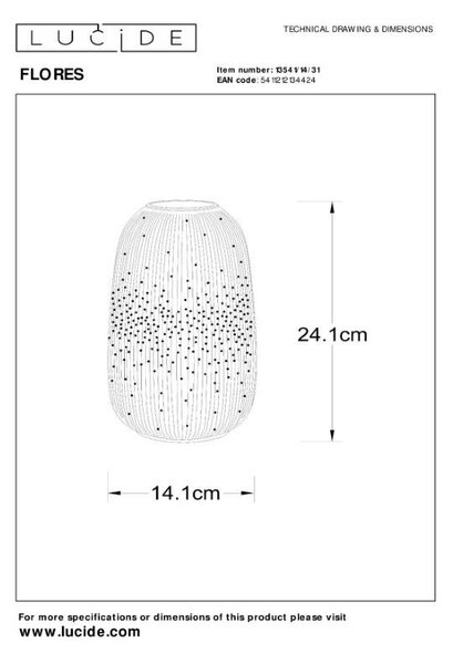 Lucide L135411431 stolná lampička FLORES E14