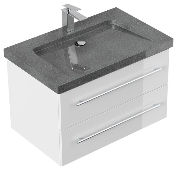 SKRINKA S UMÝVADLOM, biela s vysokým leskom, biela s vysokým leskom, 75 cm MID.YOU - Kúpeľňové skrinky, Online Only
