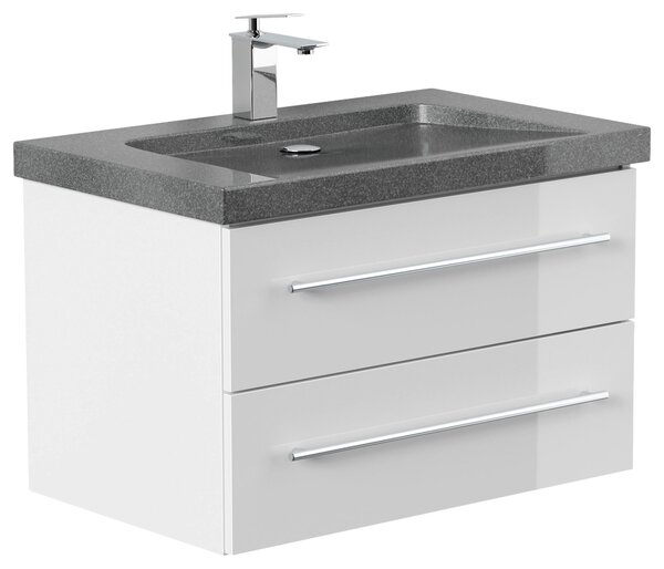 SKRINKA S UMÝVADLOM, biela s vysokým leskom, biela s vysokým leskom, 75 cm MID.YOU - Kúpeľňové skrinky, Online Only