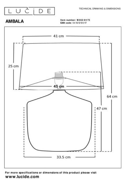 Lucide L105528173 stolná lampička AMBALA E27