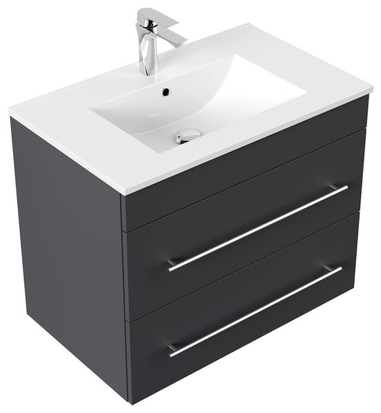 SKRINKA S UMÝVADLOM, grafitová, grafitová, 75,5 cm MID.YOU - Kúpeľňové skrinky, Online Only