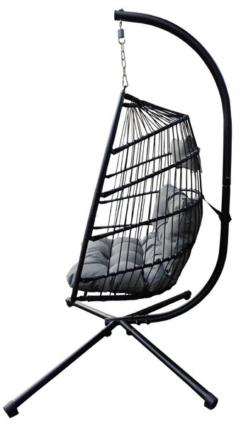 Závesné kreslo BestBerg BBHC-30 / oceľ / čierna/sivá