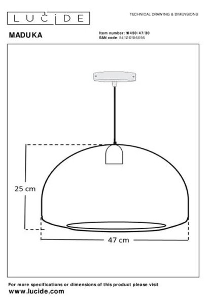 Lucide L104504730 závesné stropné svietidlo MADUKA E27