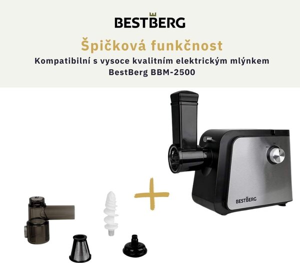 Pomalý odšťavovač BestBerg BBM-2500SJ príslušenstvo pre mlynček BBM-2500