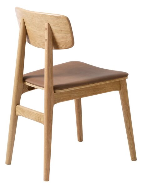 Koňakovohnedá/v prírodnej farbe jedálenská stolička z imitácie kože Livo – Unique Furniture