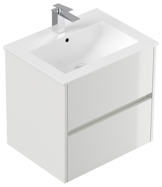 SKRINKA S UMÝVADLOM, biela s vysokým leskom, biela s vysokým leskom, 61,5/58,5/46,5 cm MID.YOU - Kúpeľňové skrinky, Online Only