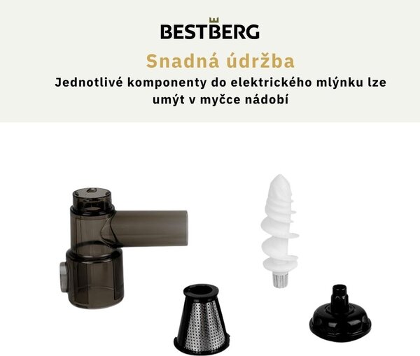 Pomalý odšťavovač BestBerg BBM-2500SJ príslušenstvo pre mlynček BBM-2500