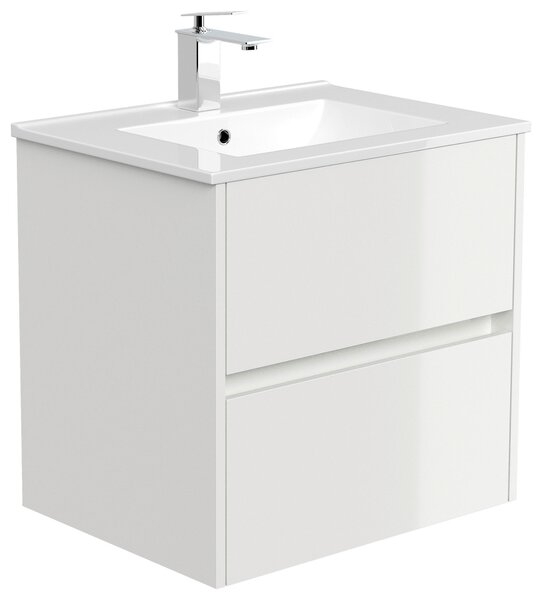 SKRINKA S UMÝVADLOM, biela s vysokým leskom, biela s vysokým leskom, 61,5/58,5/46,5 cm MID.YOU - Kúpeľňové skrinky, Online Only