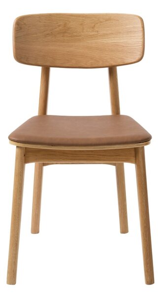 Koňakovohnedá/v prírodnej farbe jedálenská stolička z imitácie kože Livo – Unique Furniture