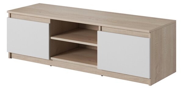 NÍZKA KOMODA, biela, dub sonoma, 120/35,5/38 cm P & B - Online Only drobný nábytok, Online Only
