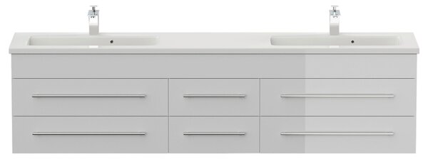 SKRINKA S UMÝVADLOM, biela s vysokým leskom, biela s vysokým leskom, 200 cm MID.YOU - Kúpeľňové skrinky, Online Only