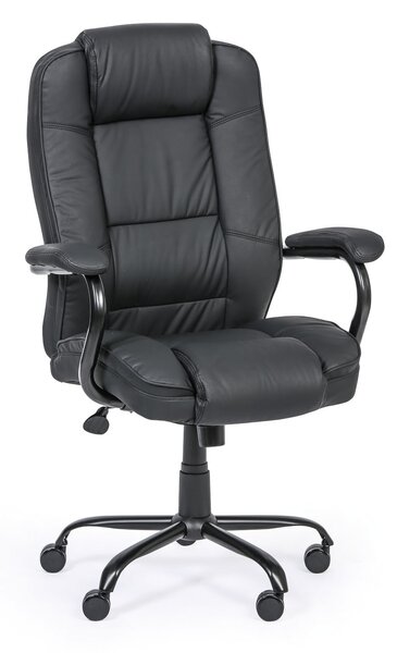 Kožené kancelárske kreslo MAXOR XXL, čierne