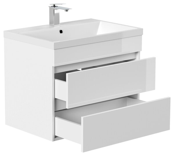 SKRINKA S UMÝVADLOM, biela s vysokým leskom, biela s vysokým leskom, 70 cm MID.YOU - Kúpeľňové skrinky, Online Only