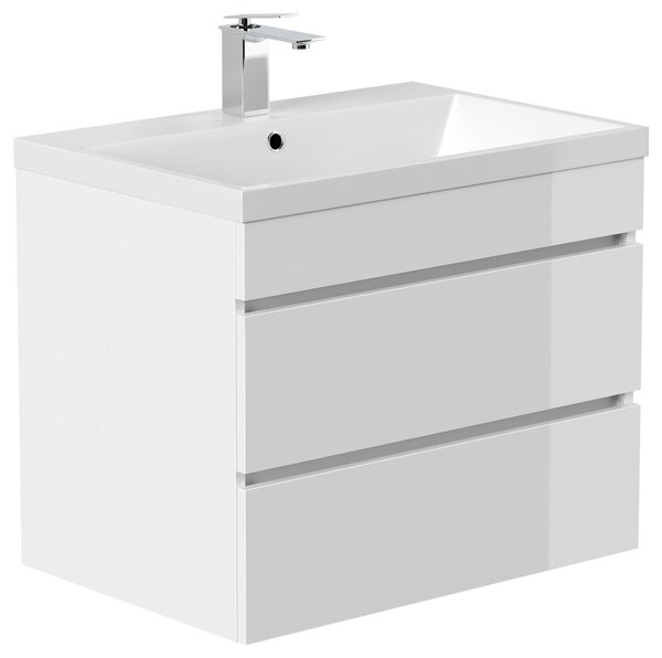 SKRINKA S UMÝVADLOM, biela s vysokým leskom, biela s vysokým leskom, 70 cm MID.YOU - Kúpeľňové skrinky, Online Only