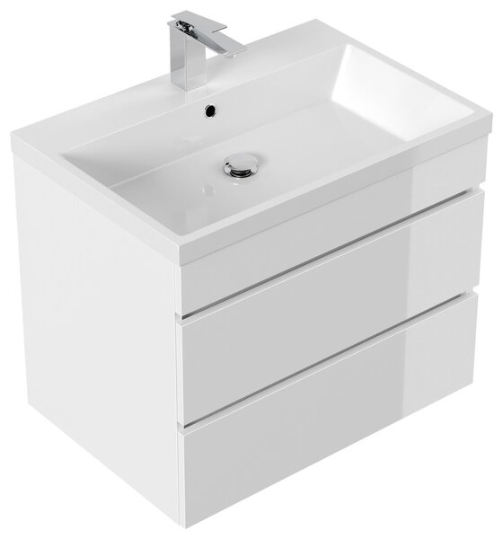 SKRINKA S UMÝVADLOM, biela s vysokým leskom, biela s vysokým leskom, 70 cm MID.YOU - Kúpeľňové skrinky, Online Only