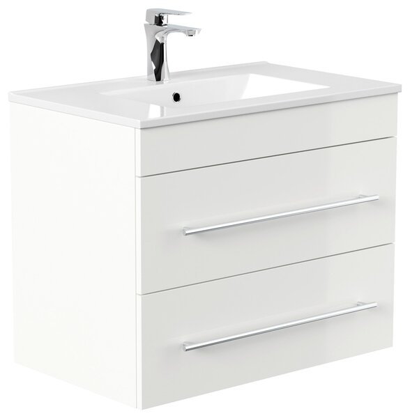 SKRINKA S UMÝVADLOM, biela s vysokým leskom, biela s vysokým leskom, 75,5 cm MID.YOU - Kúpeľňové skrinky, Online Only