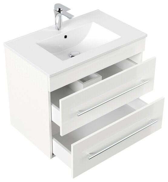 SKRINKA S UMÝVADLOM, biela s vysokým leskom, biela s vysokým leskom, 75,5 cm MID.YOU - Kúpeľňové skrinky, Online Only