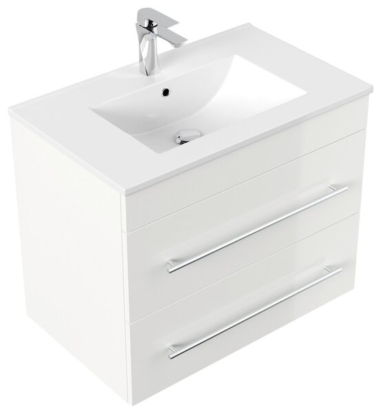 SKRINKA S UMÝVADLOM, biela s vysokým leskom, biela s vysokým leskom, 75,5 cm MID.YOU - Kúpeľňové skrinky, Online Only