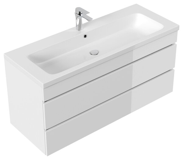 SKRINKA S UMÝVADLOM, biela s vysokým leskom, biela s vysokým leskom, 120 cm MID.YOU - Kúpeľňové skrinky, Online Only