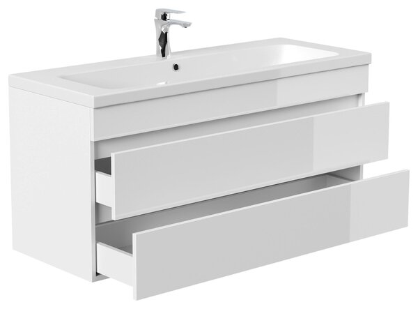SKRINKA S UMÝVADLOM, biela s vysokým leskom, biela s vysokým leskom, 120 cm MID.YOU - Kúpeľňové skrinky, Online Only