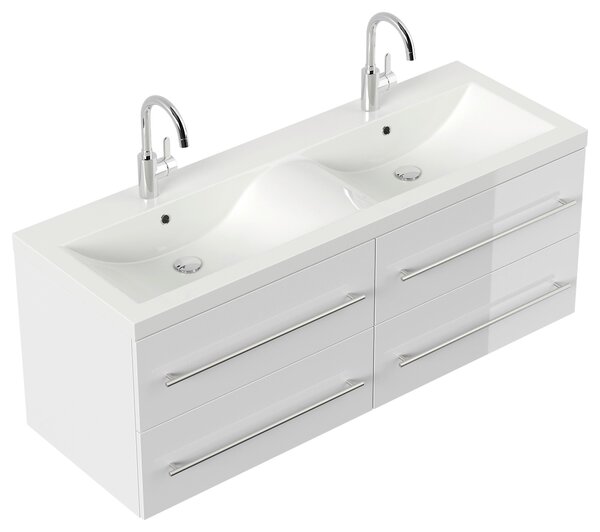 SKRINKA S UMÝVADLOM, biela s vysokým leskom, biela s vysokým leskom, 160 cm MID.YOU - Kúpeľňové skrinky, Online Only