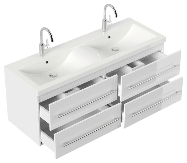 SKRINKA S UMÝVADLOM, biela s vysokým leskom, biela s vysokým leskom, 160 cm MID.YOU - Kúpeľňové skrinky, Online Only