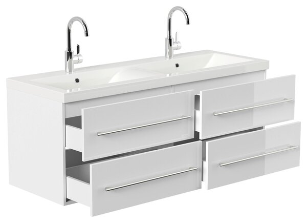SKRINKA S UMÝVADLOM, biela s vysokým leskom, biela s vysokým leskom, 160 cm MID.YOU - Kúpeľňové skrinky, Online Only