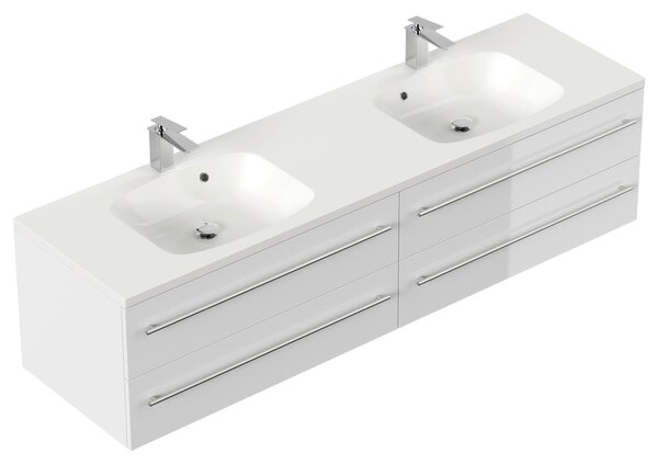 SKRINKA S UMÝVADLOM, biela s vysokým leskom, biela s vysokým leskom, 180 cm MID.YOU - Kúpeľňové skrinky, Online Only