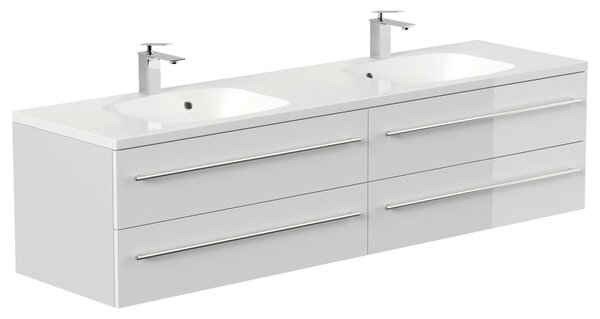 SKRINKA S UMÝVADLOM, biela s vysokým leskom, biela s vysokým leskom, 180 cm MID.YOU - Kúpeľňové skrinky, Online Only