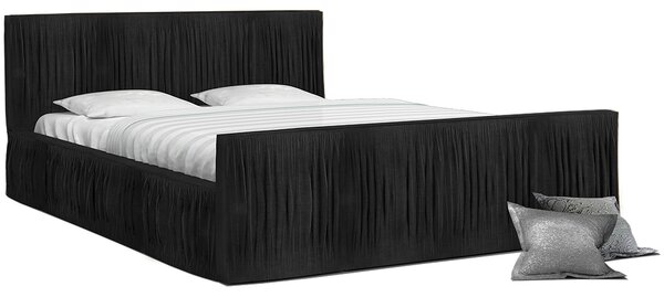 Luxusná posteľ VISCONSIN 90x200 s kovovým zdvižným roštom ČIERNA