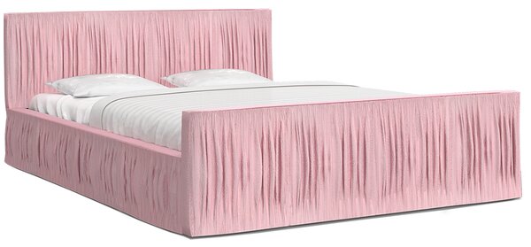 Luxusná posteľ VISCONSIN 140x200 s kovovým zdvižným roštom RUŽOVÁ