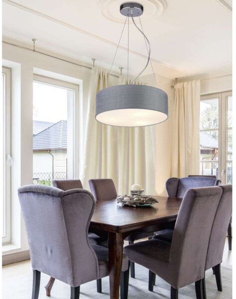Sivý závesný luster Kioto pre žiarovku 3x E27 – LED lustre a svietidlá > Lustre