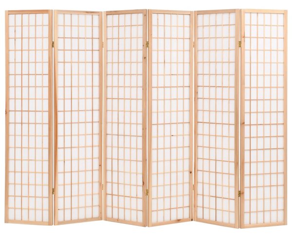 Skladací paraván so 6 panelmi,japonský štýl 240x170cm, prírodný