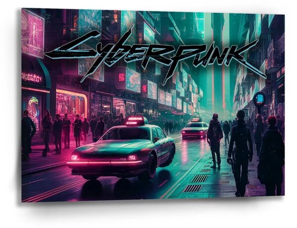 Sablio Obraz Cyberpunk 2077 Mesto - 90x60 cm
