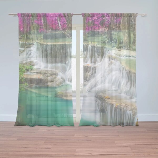 Sablio Záclony Čiernobiely vodopád: 2ks 150x250cm